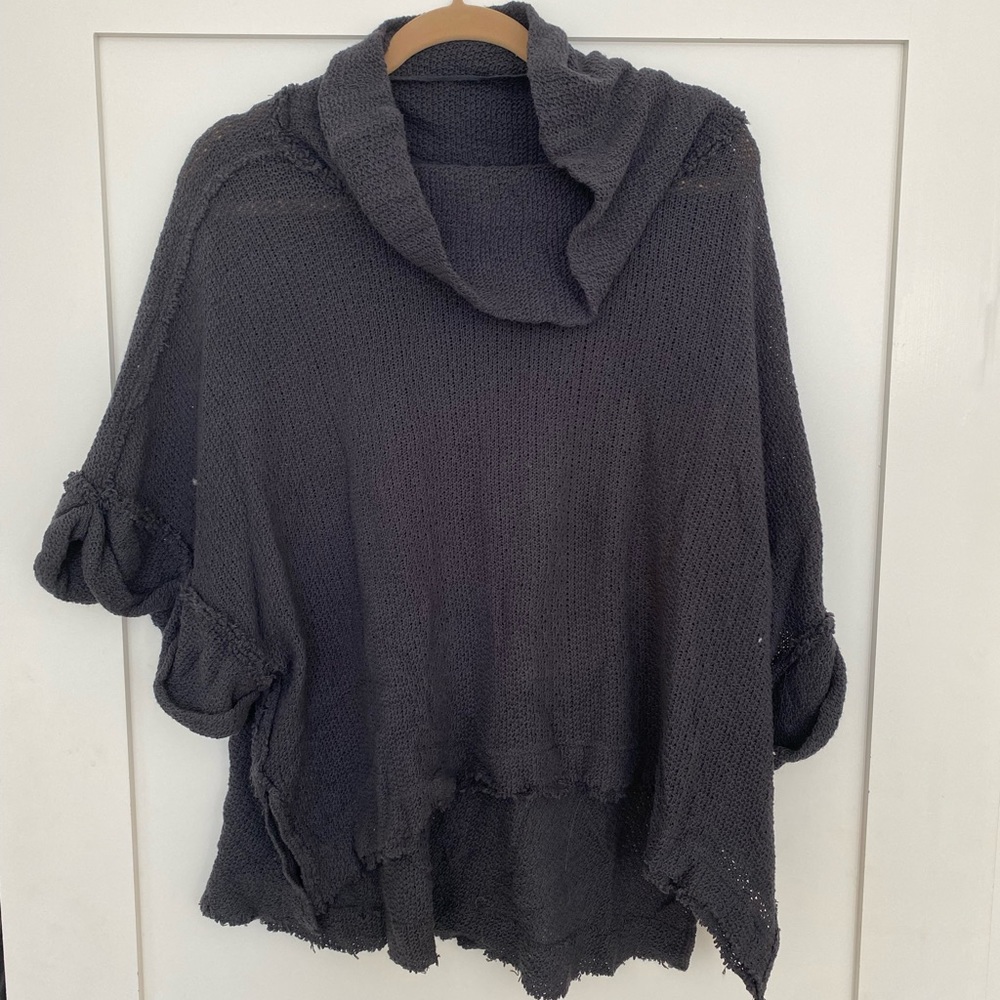 Free People Dark Grey Smock Top